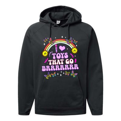 I Love Toys That Go Brrr Funny Inappropriate Adult Humor Performance Fleece Hoodie