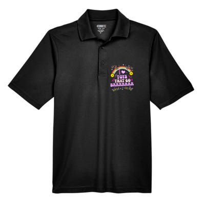 I Love Toys That Go Brrr Funny Inappropriate Adult Humor Men's Origin Performance Pique Polo