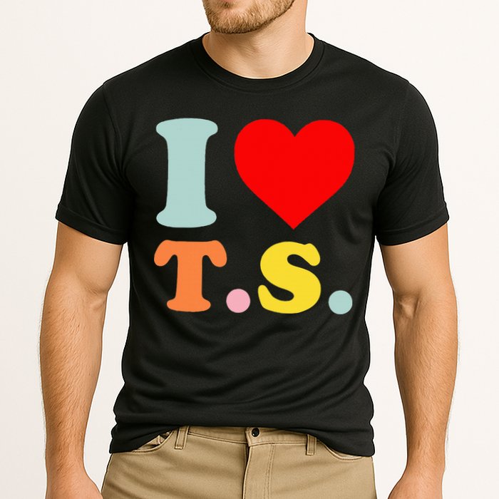 I Love T.S I Heart T.S Funny Cooling Performance Crew T-Shirt