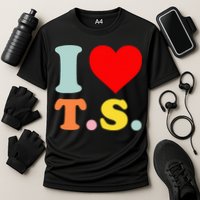 I Love T.S I Heart T.S Funny Cooling Performance Crew T-Shirt
