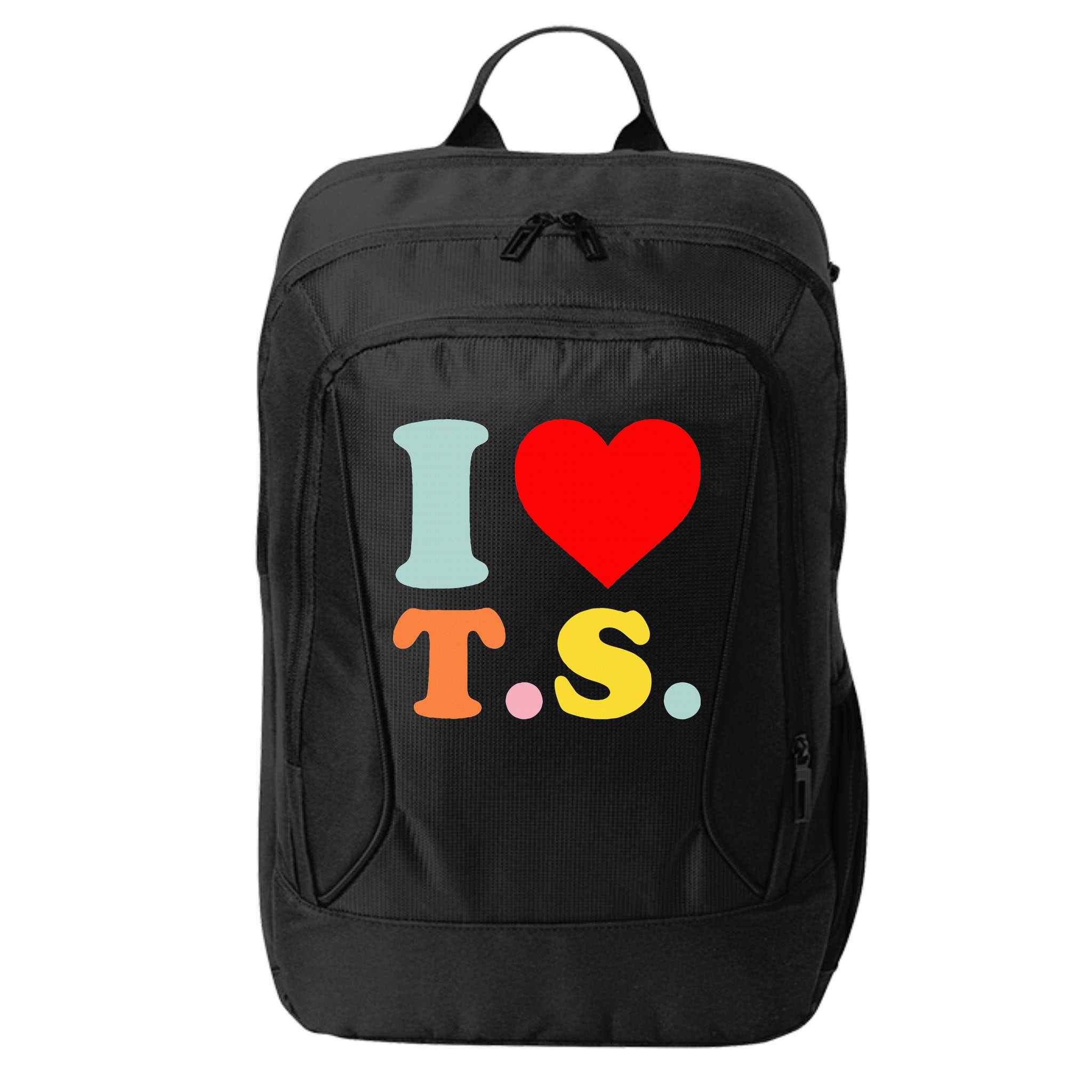I Love T.S I Heart T.S Funny City Backpack