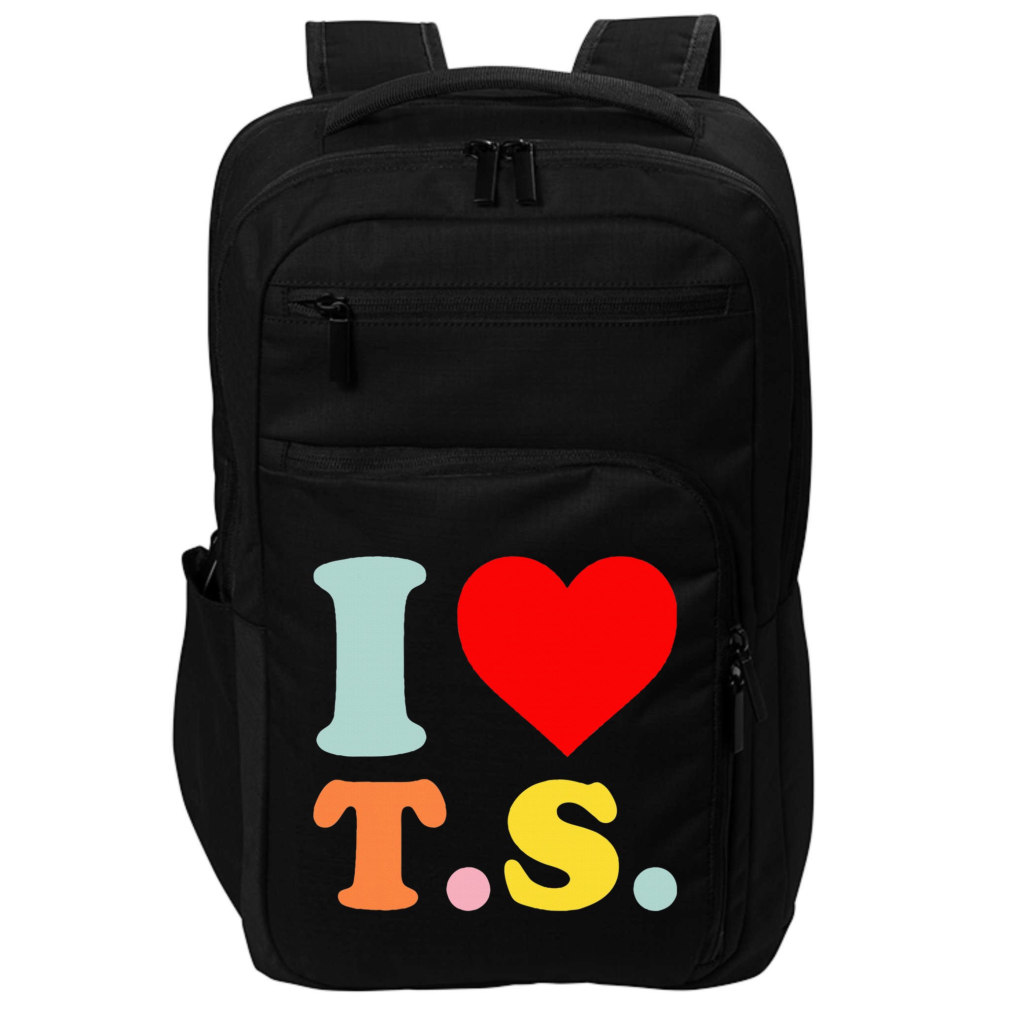 I Love T.S I Heart T.S Funny Impact Tech Backpack