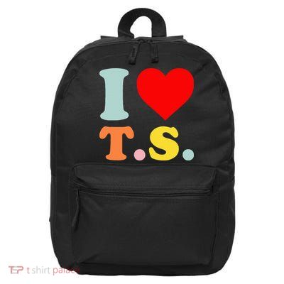 I Love T.S I Heart T.S Funny 16 in Basic Backpack
