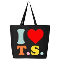 I Love T.S I Heart T.S Funny 25L Jumbo Tote