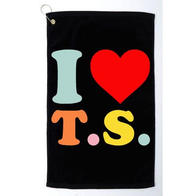I Love T.S I Heart T.S Funny Golf Towel