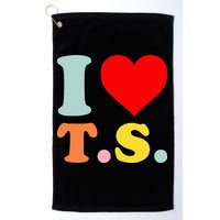 I Love T.S I Heart T.S Funny Golf Towel