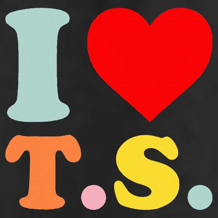 I Love T.S I Heart T.S Funny Golf Towel