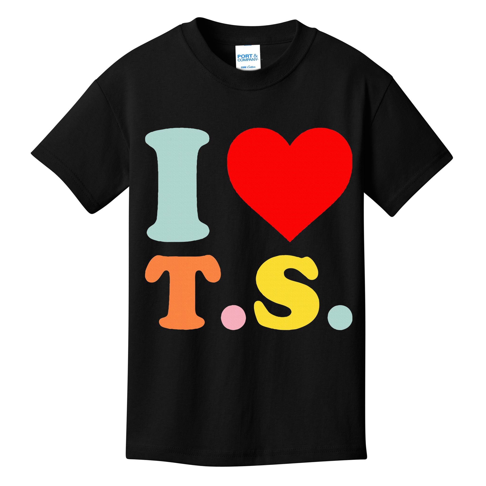 I Love T.S I Heart T.S Funny Kids T-Shirt