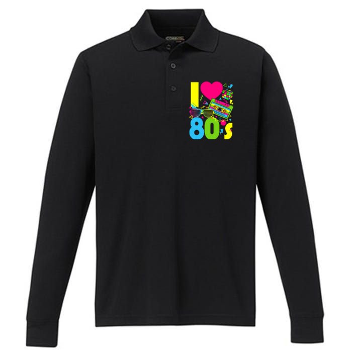 I Love The 80s 70s 80s Party Retro Costume Performance Long Sleeve Polo