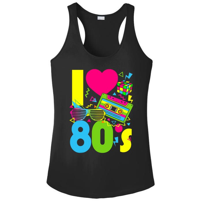 I Love The 80s 70s 80s Party Retro Costume Ladies PosiCharge Competitor Racerback Tank