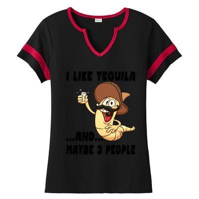 I Like Tequila And Maybe Three People Funny Tequila LoverS Gift Ladies Halftime Notch Neck Tee