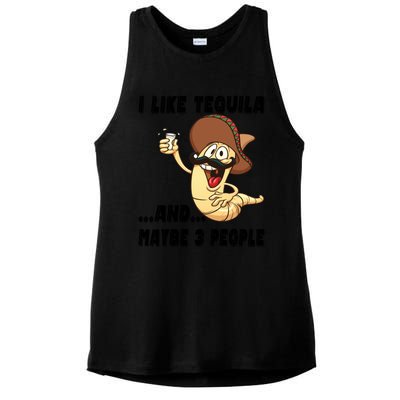 I Like Tequila And Maybe Three People Funny Tequila LoverS Gift Ladies PosiCharge Tri-Blend Wicking Tank