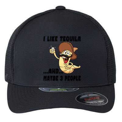 I Like Tequila And Maybe Three People Funny Tequila LoverS Gift Flexfit Unipanel Trucker Cap