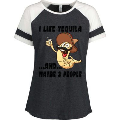 I Like Tequila And Maybe Three People Funny Tequila LoverS Gift Enza Ladies Jersey Colorblock Tee