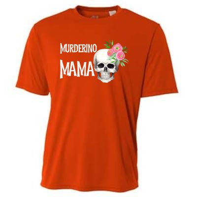 I Like True Crime Mom Murderino Mama Pink Floral Skull Stuff Meaningful Gift Cooling Performance Crew T-Shirt