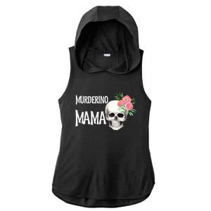 I Like True Crime Mom Murderino Mama Pink Floral Skull Stuff Meaningful Gift Ladies PosiCharge Tri-Blend Wicking Draft Hoodie Tank