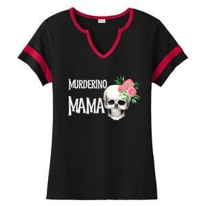 I Like True Crime Mom Murderino Mama Pink Floral Skull Stuff Meaningful Gift Ladies Halftime Notch Neck Tee