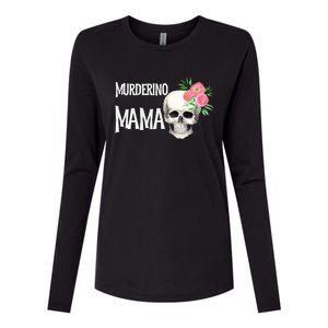 I Like True Crime Mom Murderino Mama Pink Floral Skull Stuff Meaningful Gift Womens Cotton Relaxed Long Sleeve T-Shirt