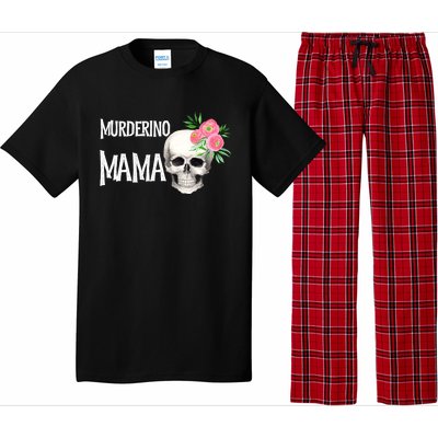 I Like True Crime Mom Murderino Mama Pink Floral Skull Stuff Meaningful Gift Pajama Set