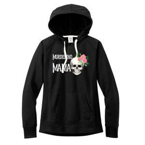 I Like True Crime Mom Murderino Mama Pink Floral Skull Stuff Meaningful Gift Women's Fleece Hoodie