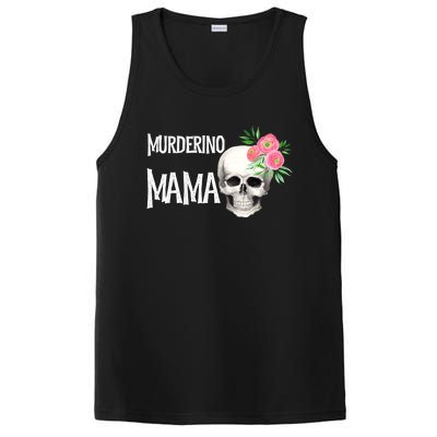 I Like True Crime Mom Murderino Mama Pink Floral Skull Stuff Meaningful Gift PosiCharge Competitor Tank