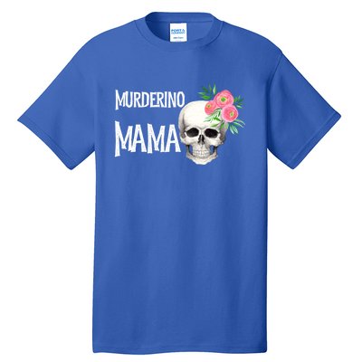 I Like True Crime Mom Murderino Mama Pink Floral Skull Stuff Meaningful Gift Tall T-Shirt