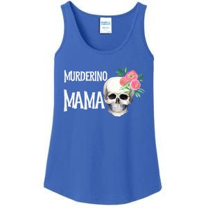 I Like True Crime Mom Murderino Mama Pink Floral Skull Stuff Meaningful Gift Ladies Essential Tank