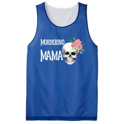 I Like True Crime Mom Murderino Mama Pink Floral Skull Stuff Meaningful Gift Mesh Reversible Basketball Jersey Tank