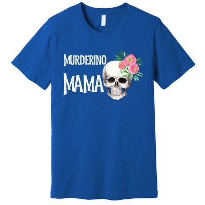 I Like True Crime Mom Murderino Mama Pink Floral Skull Stuff Meaningful Gift Premium T-Shirt