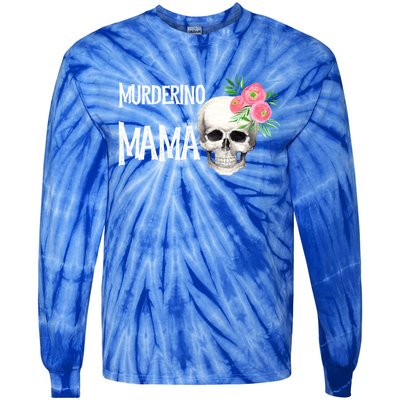 I Like True Crime Mom Murderino Mama Pink Floral Skull Stuff Meaningful Gift Tie-Dye Long Sleeve Shirt