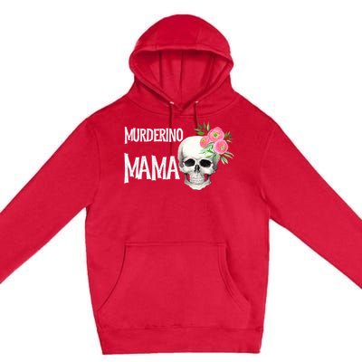 I Like True Crime Mom Murderino Mama Pink Floral Skull Stuff Meaningful Gift Premium Pullover Hoodie