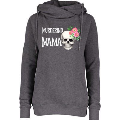 I Like True Crime Mom Murderino Mama Pink Floral Skull Stuff Meaningful Gift Womens Funnel Neck Pullover Hood