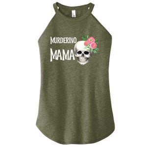 I Like True Crime Mom Murderino Mama Pink Floral Skull Stuff Meaningful Gift Women's Perfect Tri Rocker Tank