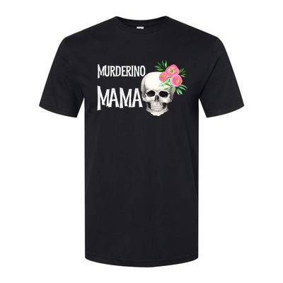 I Like True Crime Mom Murderino Mama Pink Floral Skull Stuff Meaningful Gift Softstyle CVC T-Shirt