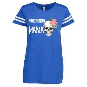 I Like True Crime Mom Murderino Mama Pink Floral Skull Stuff Meaningful Gift Enza Ladies Jersey Football T-Shirt