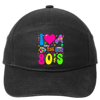 I Love The 80S Party 1980s Themed Costume 80s Theme Outfit 7-Panel Snapback Hat