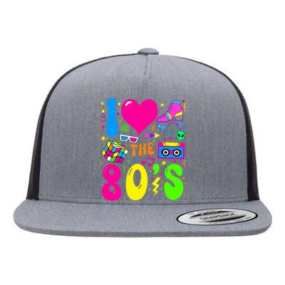 I Love The 80S Party 1980s Themed Costume 80s Theme Outfit Flat Bill Trucker Hat