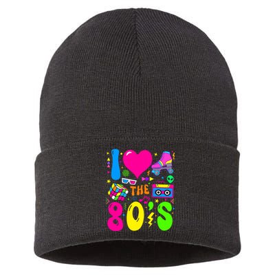 I Love The 80S Party 1980s Themed Costume 80s Theme Outfit Sustainable Knit Beanie