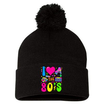 I Love The 80S Party 1980s Themed Costume 80s Theme Outfit Pom Pom 12in Knit Beanie