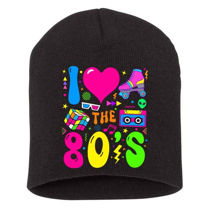 I Love The 80S Party 1980s Themed Costume 80s Theme Outfit Short Acrylic Beanie