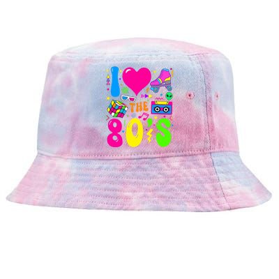 I Love The 80S Party 1980s Themed Costume 80s Theme Outfit Tie-Dyed Bucket Hat