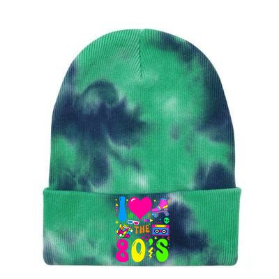 I Love The 80S Party 1980s Themed Costume 80s Theme Outfit Tie Dye 12in Knit Beanie