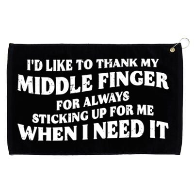 I'd Like To Thank My Middle Finger Funny Sarcastic Jokes Grommeted Golf Towel