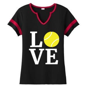 I Love Tennis Tennis Lovers Ladies Halftime Notch Neck Tee