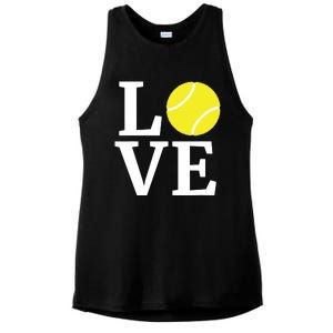 I Love Tennis Tennis Lovers Ladies PosiCharge Tri-Blend Wicking Tank