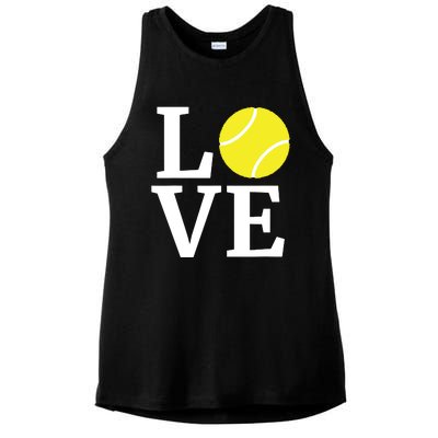 I Love Tennis Tennis Lovers Ladies PosiCharge Tri-Blend Wicking Tank