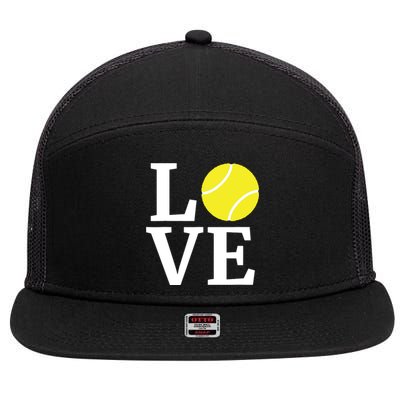 I Love Tennis Tennis Lovers 7 Panel Mesh Trucker Snapback Hat