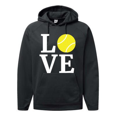 I Love Tennis Tennis Lovers Performance Fleece Hoodie