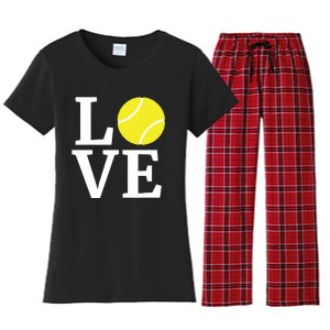 I Love Tennis Tennis Lovers Women's Flannel Pajama Set