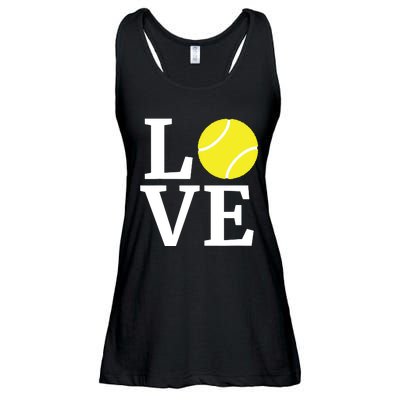 I Love Tennis Tennis Lovers Ladies Essential Flowy Tank